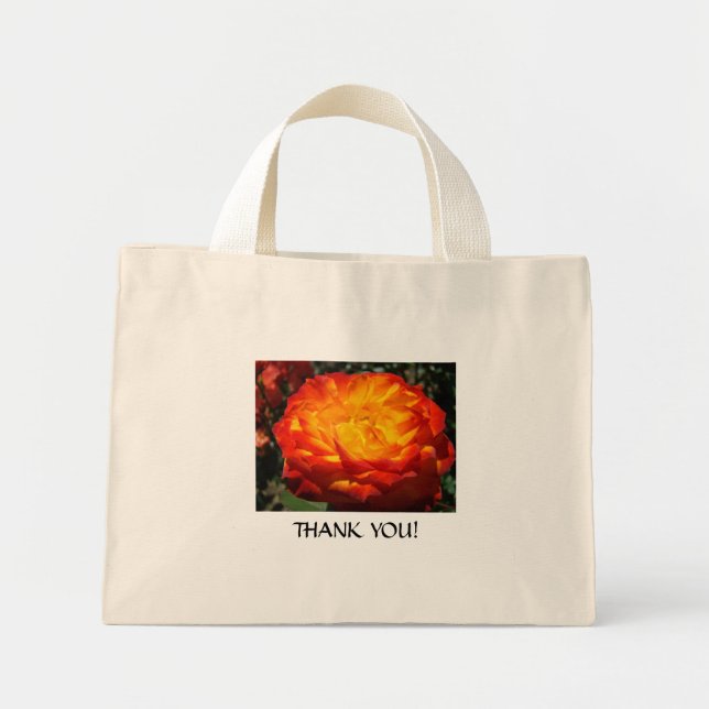 JULHANDLEDEN Kontorspresenter Orange Ros Tote Bag Mini Tygkasse (Framsidan)