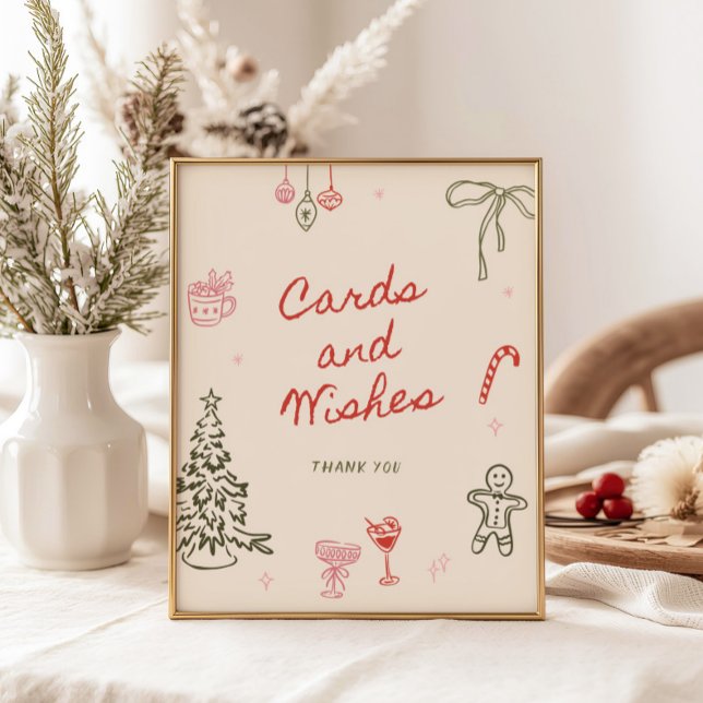 Julhandritna kort och önskningar poster (Skapare uppladdad)