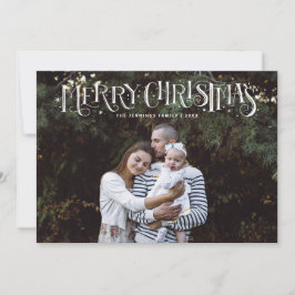 Julhandsbrev på det populära fotokortet i familjen meddelande