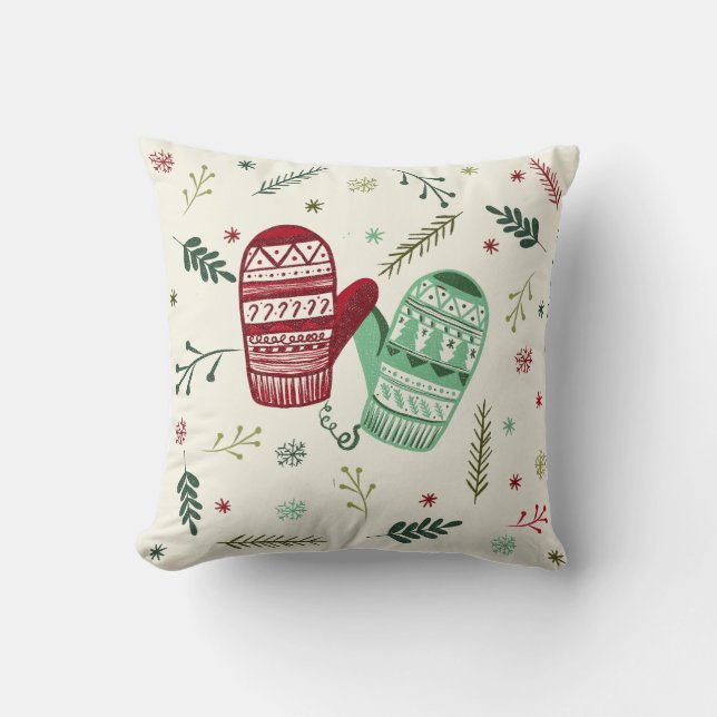 Julhandskar Ornament Kudde (Framsida)