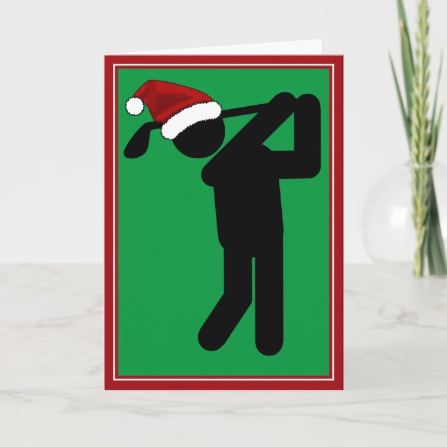 Julhane Golfer - Golfsymbol Helgkort (Framsida)