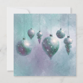 Julhängande Teal Baubles-platta kort