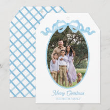 Julhängande Vattenfärgskort med Blått Band