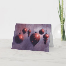 Julhängare Red Baubles-Helgdag Card Helgkort