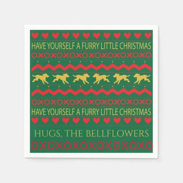 JulHåriget Little Hundar Pappersservett (Framsidan)