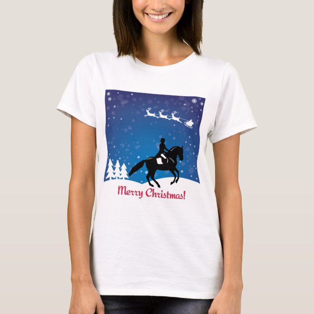 Julhäst, Dressage Vinter T Shirt (Framsida)