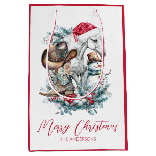 Julhäst i Santa cowboystövlar