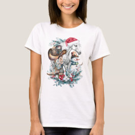 Julhäst i Santa cowboystövlar T Shirt