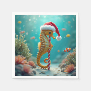 Julhäst med Candy cane Pappersservett