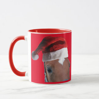 Julhäst med Jultomten Hat Mugg