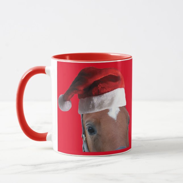 Julhäst med Jultomten Hat Mugg (Vänster)