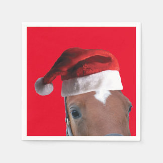 Julhäst med Jultomten Hat Pappersservett