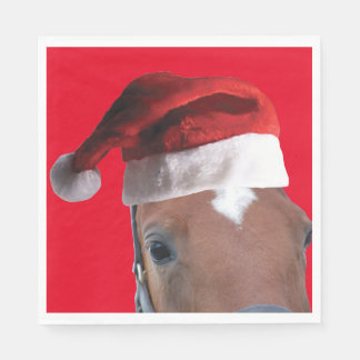 Julhäst med Jultomten Hat Pappersservett