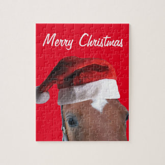 Julhäst med Jultomten Hat Pussel