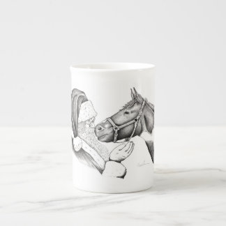 Julhäst och Jultomten Benporslin Mugg