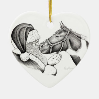 Julhäst och Jultomten Julgransprydnad Keramik