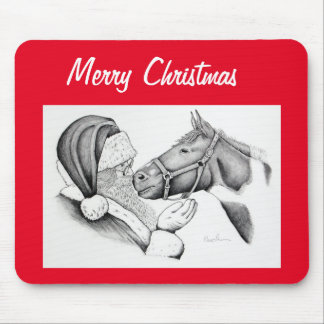 Julhäst och Jultomten Musmatta
