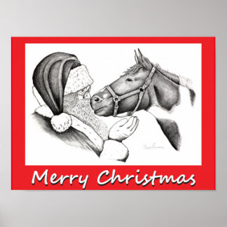 Julhäst och Jultomten Poster