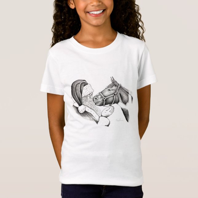 Julhäst och Jultomten T Shirt (Framsida)