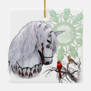 Julhäst och kardinaler, 2-sidig ornament