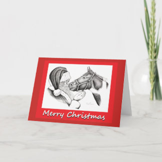 Julhäst och Tomte Helgkort
