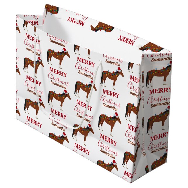 Julhäst Santa Hat Julafton Ljus (Framsidan Vinklad)