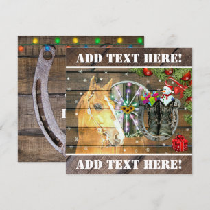 Julhäst Wagon Wheel CowboyBoots Garland Meddelande