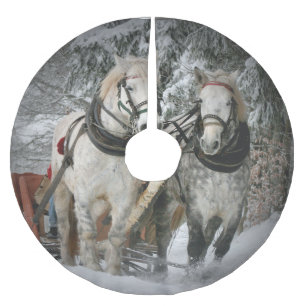 Julhästar Julgransmatta Borstad Polyester
