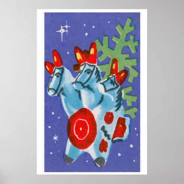 Julhästar - Matchbox-utskrift - Estetisk vägg Poster (Framsidan)