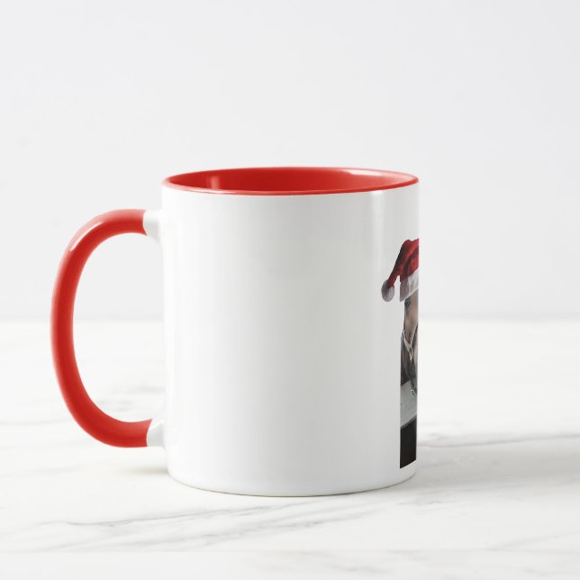 Julhästar med Jultomten Hatt Mugg (Vänster)