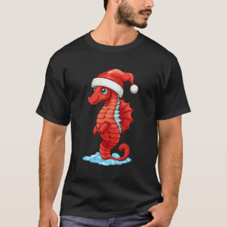 Julhästen Santa Hat Funny Julafton Kids T Shirt