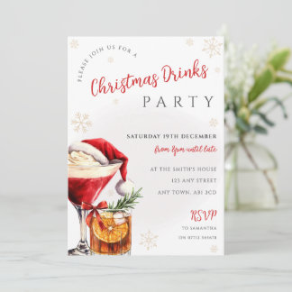 Julhatt Julcocktails Festin Inbjudan