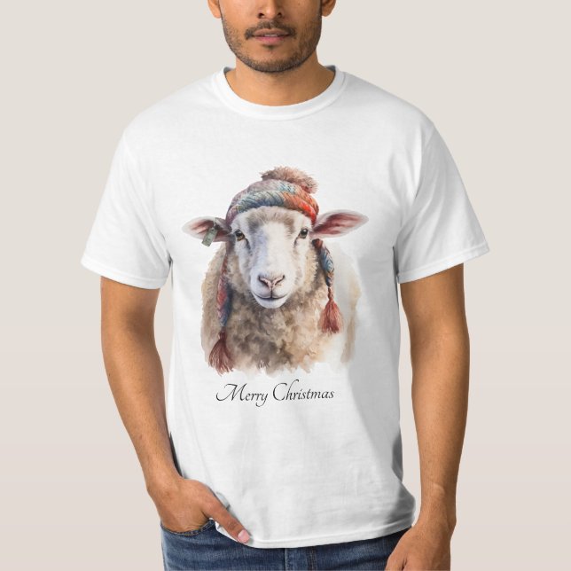 Julhatt Julskepp Anpassad Text T Shirt (Framsida)