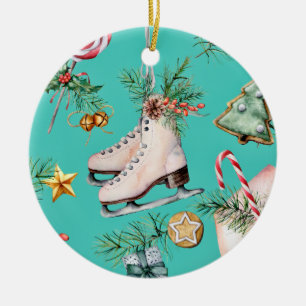 Julhavets Grönt Cookies Gräs Skate Ornament