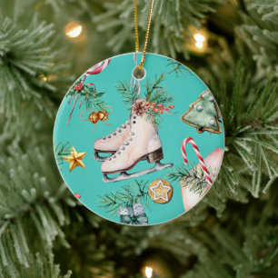 Julhavets Grönt Cookies Gräs Skate Ornament