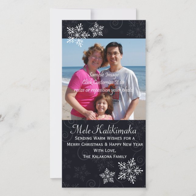 Julhawaiian Hibiscus Snowflake-fotokort Julkort (Framsida)
