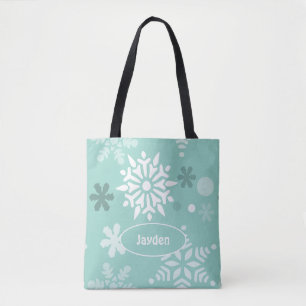 Julhelg för cute Winter Snowflake Tygkasse