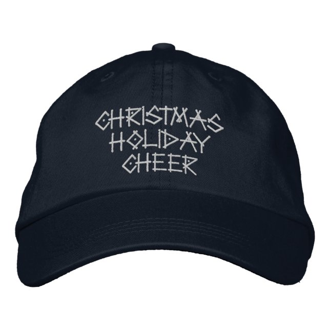 Julhelg Glädje Perfekt Marinblå Färg-Hatt  Broderad Keps (Framsida)