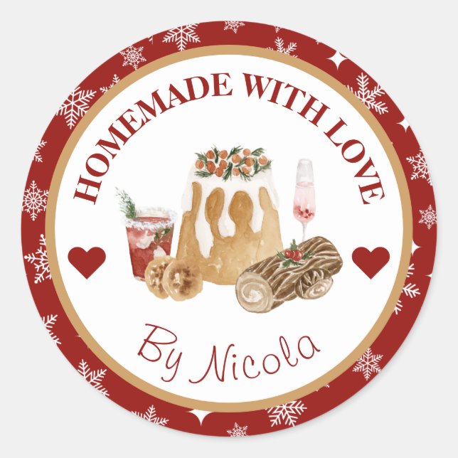 Julhelg Hemmagjord Bakning Etikett (Framsida)