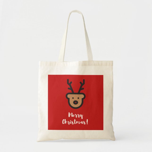 Julhelg, jul, Cute Reindeer Tygkasse (Framsidan)