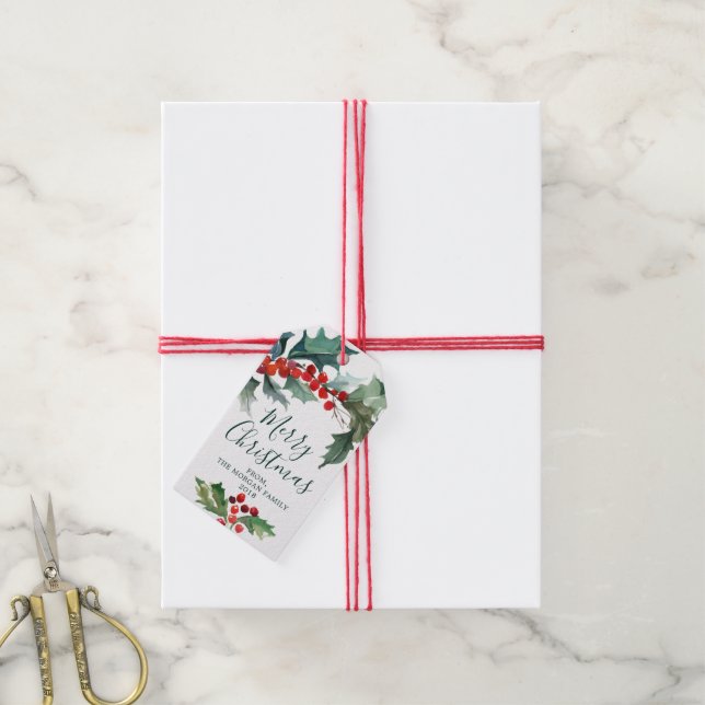 Julhelg Julklapps Taggar Presentetikett (Med Snöre)