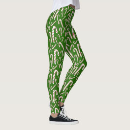 Julhelg Konstnärlig Candy cane-Grönt Leggings