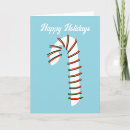 Julhelg Konstnärliga Candy cane Hälsning Kort