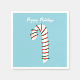 Julhelg Konstnärliga Candy cane Hälsning Pappersservett