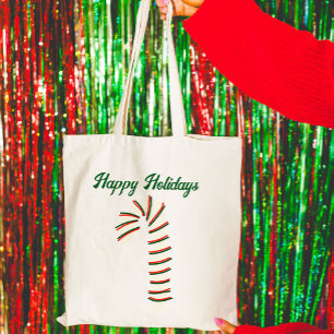 Julhelg Konstnärliga Candy cane Hälsning Tygkasse