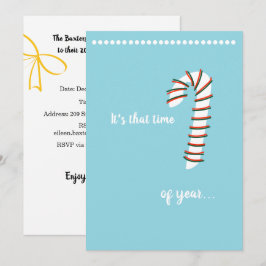 Julhelg Konstnärliga Candy cane Inbjudningar