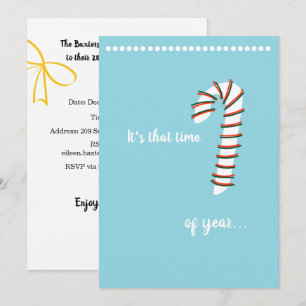 Julhelg Konstnärliga Candy cane Inbjudningar