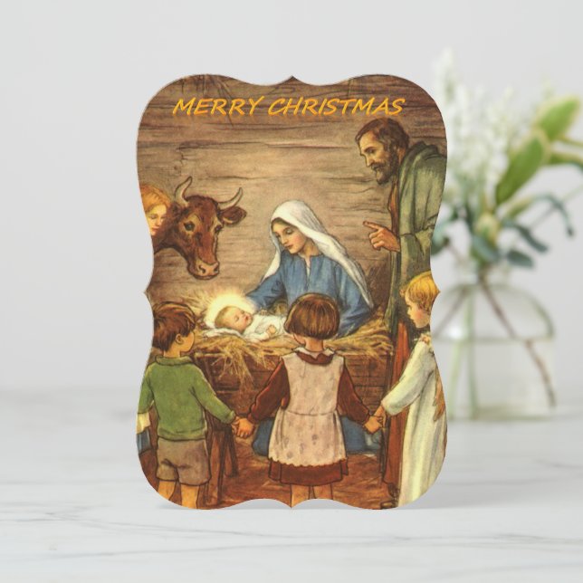 Julhelg Lägenhet Julkort, Jesus Kristus Kort (Stående Fram)
