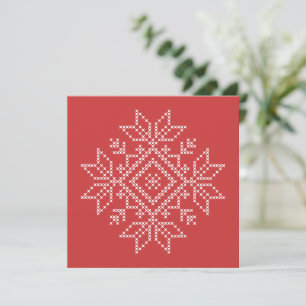Julhelg nordisk stickad snöflinga