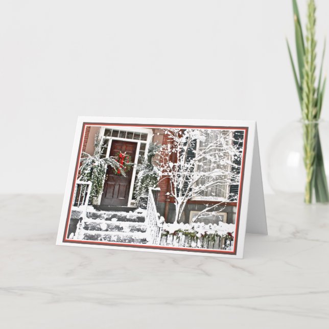 Julhelg på Beacon Hill: Boston MA Helgkort (Framsida)